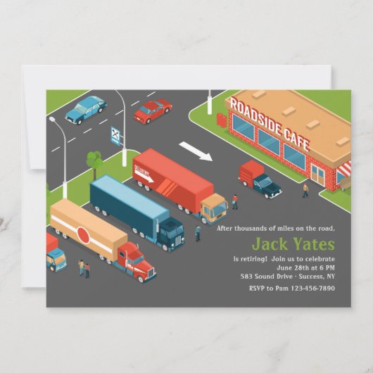 Uitnodiging Vrijgezellenfeest van Vrachtwagenchauf (Voorkant)