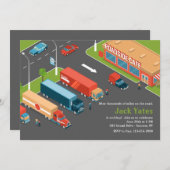 Uitnodiging Vrijgezellenfeest van Vrachtwagenchauf (Voorkant / Achterkant)