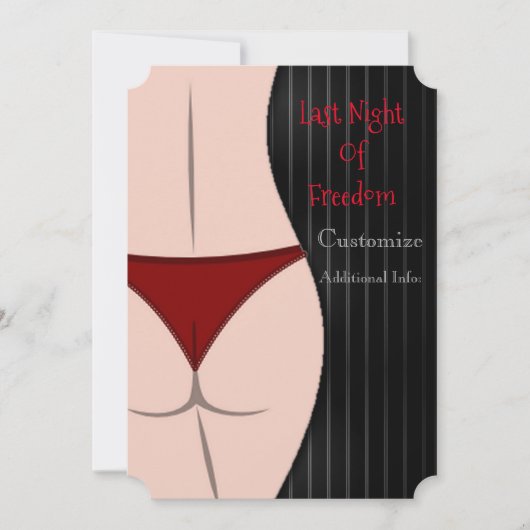 Uitnodiging vrijheidspartij Bachelor (Voorkant)