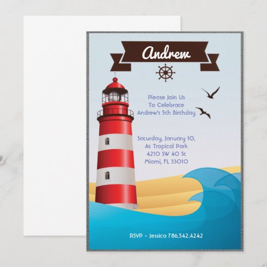 Uitnodiging vuurtoren (Voorkant / Achterkant)