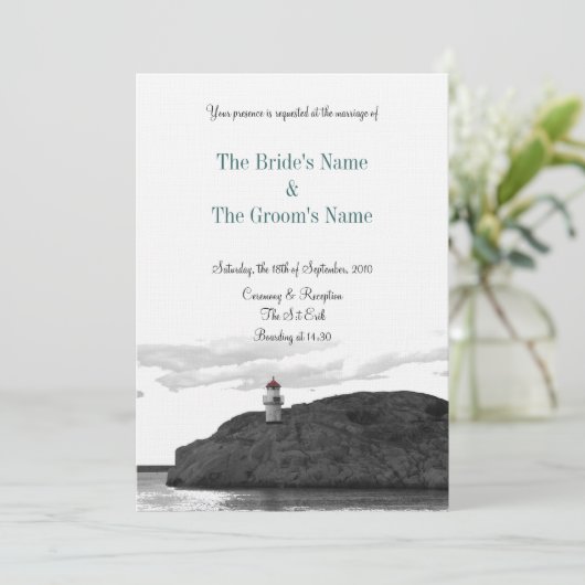 Uitnodiging vuurtoren - Afbeelding (Staand voorkant)