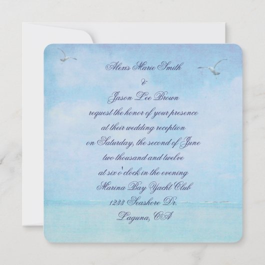 Uitnodiging vuurtoren voor bruiloft (Achterkant)