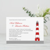 Uitnodiging vuurtoren voor bruiloft (Staand voorkant)