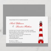 Uitnodiging vuurtoren voor bruiloft (Voorkant / Achterkant)