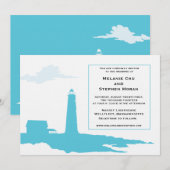 Uitnodiging vuurtoren voor bruiloft (Voorkant / Achterkant)