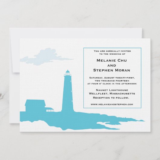 Uitnodiging vuurtoren voor bruiloft (Voorkant)