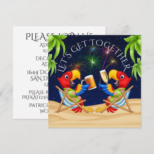 Uitnodiging vuurwerk feestje (Voorkant / Achterkant)