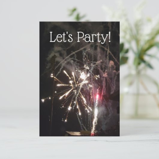 Uitnodiging vuurwerkpartij (Staand voorkant)