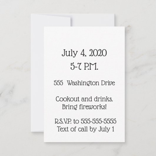 Uitnodiging vuurwerkpartij (Achterkant)