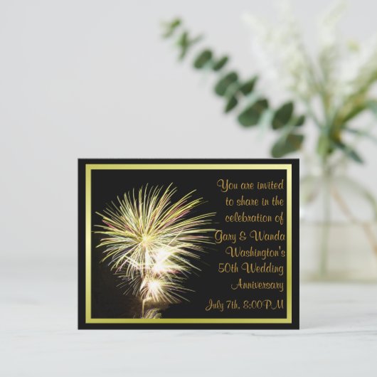 Uitnodiging vuurwerkpartij (Staand voorkant)
