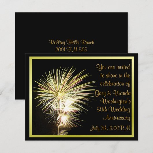 Uitnodiging vuurwerkpartij (Voorkant / Achterkant)