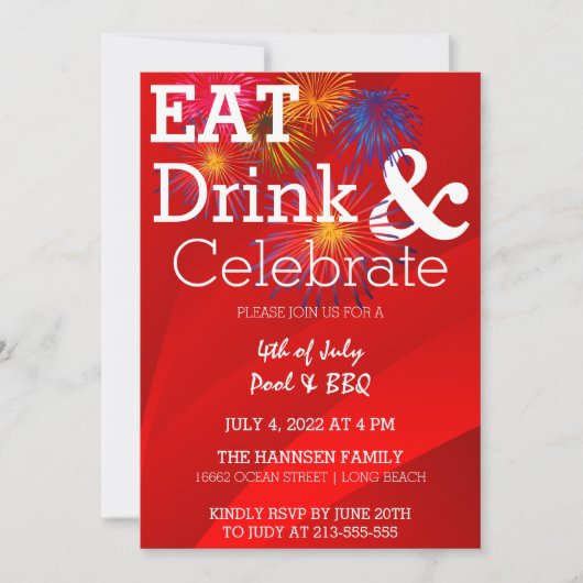 Uitnodiging vuurwerkpartij vieren (Voorkant)