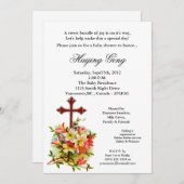 Uitnodiging W14 voor Tropische Flower Cross-Baby s (Voorkant / Achterkant)