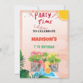 Uitnodiging Water Glijbaan Feestje (Voorkant)