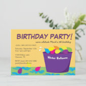 Uitnodiging waterballonpartij (Staand voorkant)