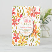 Uitnodiging watermeloen bloemen (Staand voorkant)