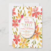 Uitnodiging watermeloen bloemen (Voorkant)