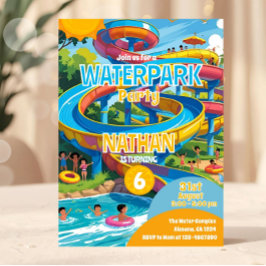 Uitnodiging Waterpark Glijbaan Zwembad Feest Verja