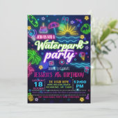 Uitnodiging Waterpark Verjaardagsfeestje (Staand voorkant)