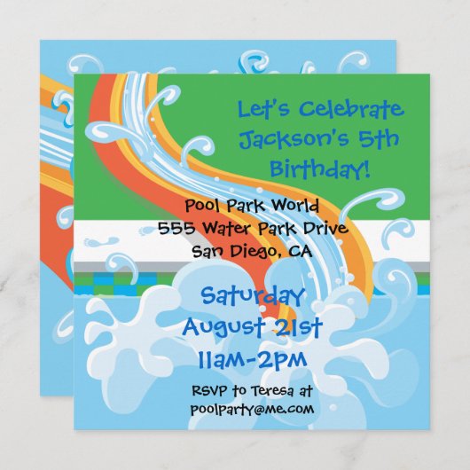 Uitnodiging waterparkgroep (Voorkant / Achterkant)