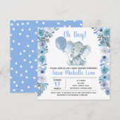 Uitnodiging Waterverf Baby shower (Voorkant / Achterkant)