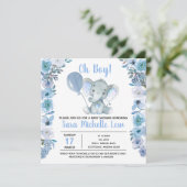 Uitnodiging Waterverf Baby shower (Staand voorkant)