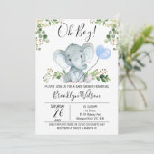 Uitnodiging Waterverf Baby shower Elephant (Staand voorkant)