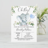 Uitnodiging Waterverf Baby shower Elephant (Staand voorkant)