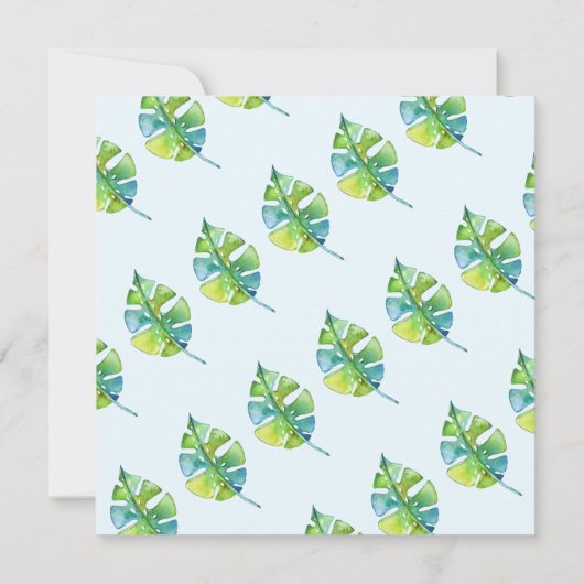 Uitnodiging Waterverf Baby shower Elephant (Achterkant)