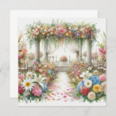 Uitnodiging waterverf bruiloft (Voorkant / Achterkant)