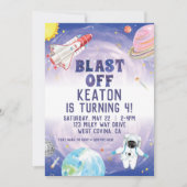 Uitnodiging waterverf laatste dag ruimtevaart (Voorkant)