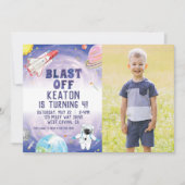 Uitnodiging waterverf laatste dag ruimtevaart (Voorkant)