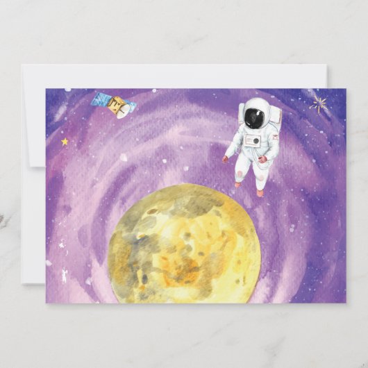 Uitnodiging waterverf laatste dag ruimtevaart (Achterkant)