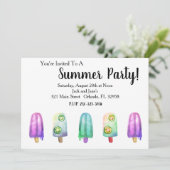 Uitnodiging waterverf Popsicle Summer (Staand voorkant)