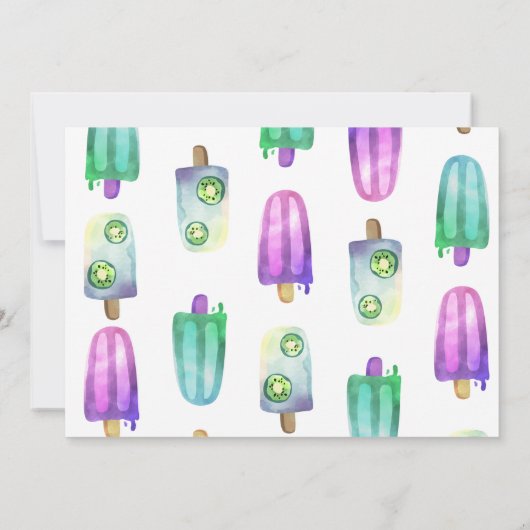 Uitnodiging waterverf Popsicle Summer (Achterkant)