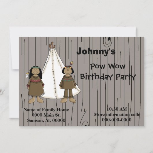 Uitnodiging wauw Birthday Party (Voorkant)