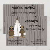 Uitnodiging wauw Birthday Party (Voorkant / Achterkant)