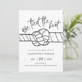 Uitnodiging, we hielden de knoop op. aankondiging (Staand voorkant)