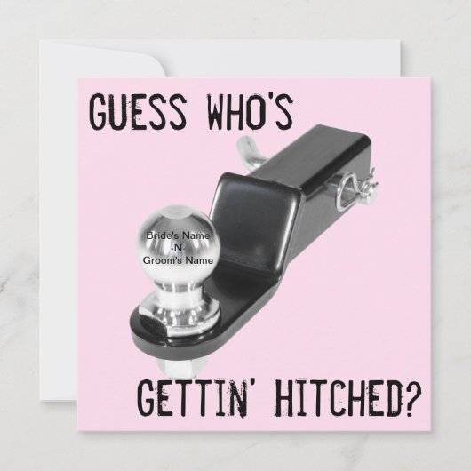 Uitnodiging - Weddenschap - "Hitched" (Voorkant)