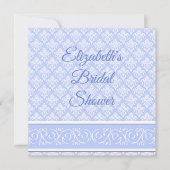 Uitnodiging - Wedgewood Blauw Damast (Voorkant)