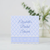 Uitnodiging - Wedgewood Blue Damask (Staand voorkant)
