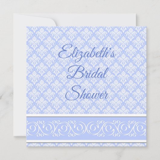 Uitnodiging - Wedgewood Blue Damask (Voorkant)