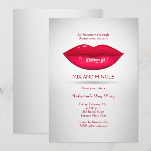 Uitnodiging Weelderige Lippen (Voorkant / Achterkant)