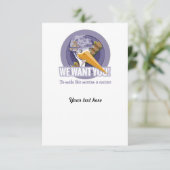 Uitnodiging Werving baby shower (Staand voorkant)