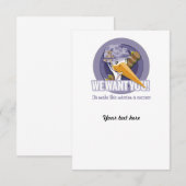 Uitnodiging Werving baby shower (Voorkant / Achterkant)