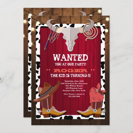 Uitnodiging westerne partij (Voorkant / Achterkant)