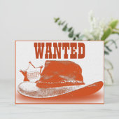 Uitnodiging westerne themapartij (Staand voorkant)