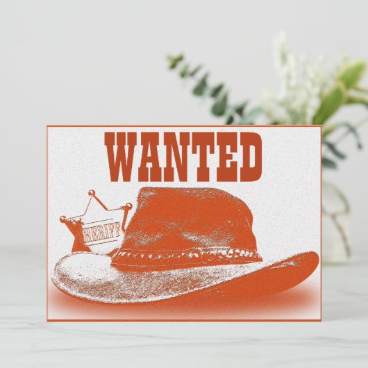 Uitnodiging westerne themapartij (Staand voorkant)