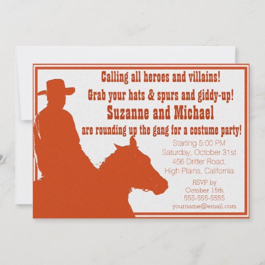 Uitnodiging westerne themapartij (Achterkant)