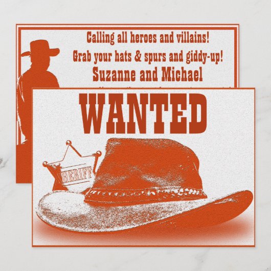 Uitnodiging westerne themapartij (Voorkant / Achterkant)